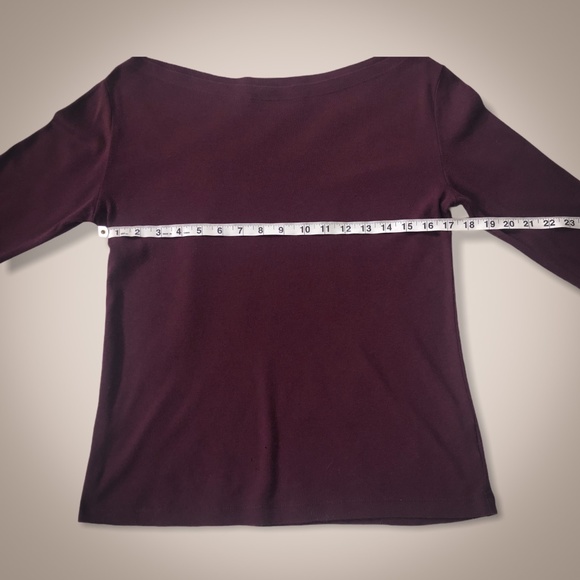 GAP Modern Boatneck Tee - Burgundy/Red - Large - Picture 3 of 9